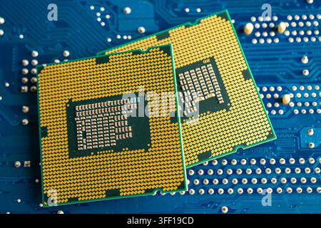 Central Processing Unit, CPU chip processor of computer mainboard, electronic technology. Stock Photo