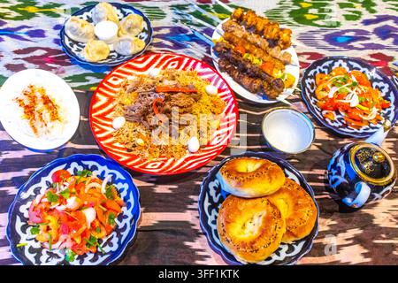 Russian Uzbek Shashlik Meat Skewers And Vegetable Kebabs With Onions Russian Uzbek Shashlik Meat Skewers And Vegetable Kebabs With Onions