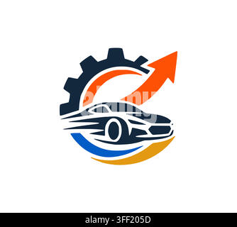 Modern Automotive Gear Arrow Logo Vector For Car Service Business Stock Vector