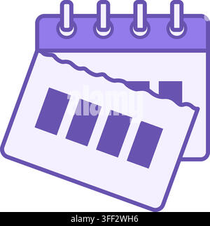 Colored Calendar Icon. Vector Icon. Tear-off Calendar with Dates. Party Time. Brazilian Carnival Concept Stock Vector