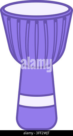 Colored Darbuka Icon. Vector Icon. Ancient Percussion Musical Instrument, Drum. Brazilian Carnival Concept Stock Vector