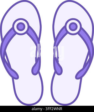 Flip Flops Color Icon. Vector Icon. Beach Shoes, Clothing. Brazilian Carnival Concept Stock Vector