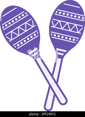 Maracas Color Icon. Vector Icon. Percussion and Noise Musical Instrument. Rattle. Brazilian Carnival Concept Stock Vector
