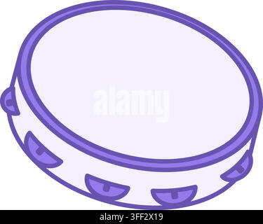 Tambourine Color Icon. Vector Icon. Percussion Musical Instrument, Drum. Brazilian Carnival Concept Stock Vector