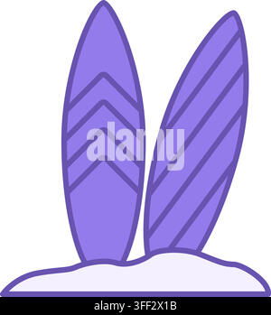 Surfboard Color Icon. Vector Icon. Ocean Waves Riding Boards. Brazilian Carnival Concept Stock Vector