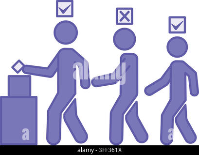 Colored Referendum Icon. Vector Illustration. Voters Vote for a Candidate at a Polling Station. Citizen Voting on Issues of National Importance. Elect Stock Vector