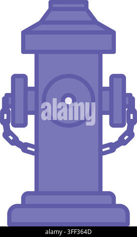 Colored Fire Hydrant Icon. Vector Illustration. Fire Extinguishing Device. Emergency Situation. Firefighter Concept Stock Vector