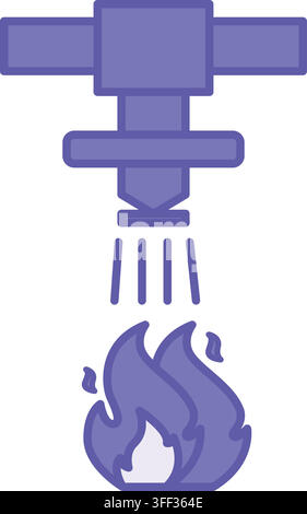 Colored Fire Sprinkler Icon. Vector Illustration. Fire Extinguishing Nozzle. Emergency Alerts. Firefighter Concept Stock Vector