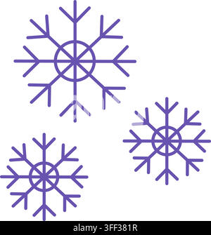 Snow Color Icon. Vector Icon. Falling Snowflakes. Winter, Season, Christmas Decorations Stock Vector