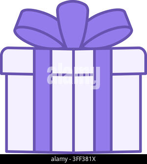 Gift Box Color Icon. Vector Icon. Closed Gift Box with Bow for Christmas and Other Holidays Stock Vector