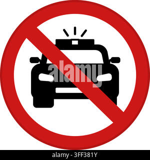 Red Sign No Police. Road Sign, Sticker. Vector Icon Stock Vector