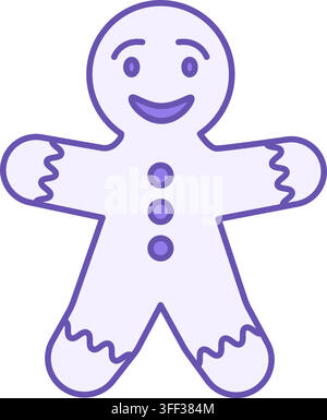 Colored Gingerbread Man Icon. Vector Icon. Christmas and Holiday Concept Stock Vector