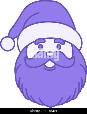 Colored Icon Christmas Santa. Vector Icon. Magic Character Giving Gifts to Children. Happy Grandfather. Holiday and Christmas Concept Stock Vector
