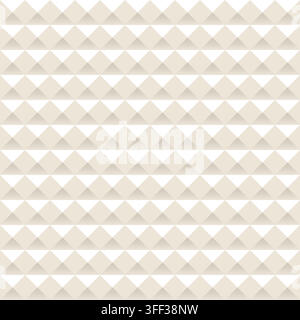 Seamless geometric pattern of subtle diamond and pyramid shapes in neutral cream and beige tones. Stock Vector