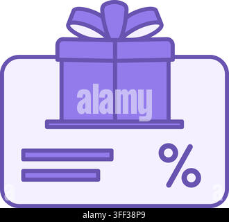 Gift Card Color Icon. Vector Icon. Gift Card for Shopping, Gift Certificate, Loyalty Card. Holiday and Shopping Concept Stock Vector