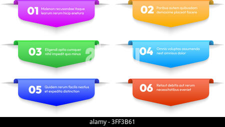 Colored gradient infographics banners Stock Vector