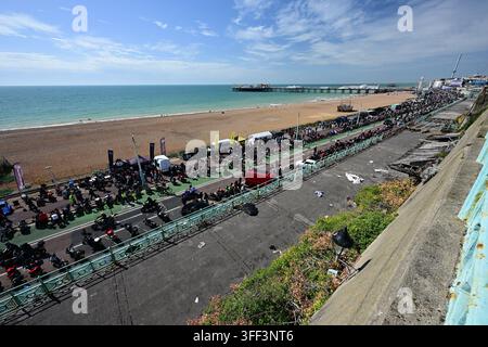 Motorcycle gathering on Sunday 6th Sept 2026 at Madeira drive in Brighton, East Sussex. Stock Photo