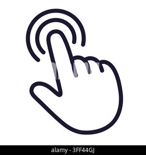 Touch hand line icon, finger tap. Simple, minimal outline vector illustration. Stock Vector