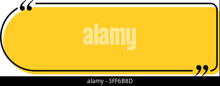 Quote box title isolated. Rectangle speech quotation mark frame in ...