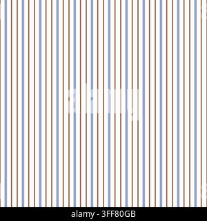 Stripes seamless pattern. Vertical blue and sand pinstripe wallpaper background Stock Vector