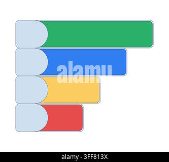 Horizontal bar chart ranking infographic 2D cartoon clip art Stock Vector