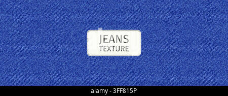 Blue jeans texture background. Denim pattern with woven cotton grain. Vector illustration for clothing brand design Stock Vector