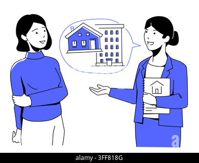 Real Estate Advice - Line Design Illustration Stock Vector