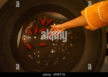 Old-fashioned furniture black and white TV radio clock retro nostalgia - nostalgic Stock Photo