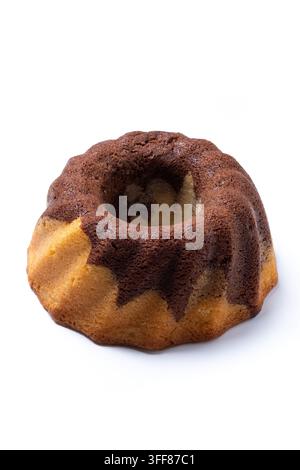 Marble bundt cake isolated on white background Stock Photo