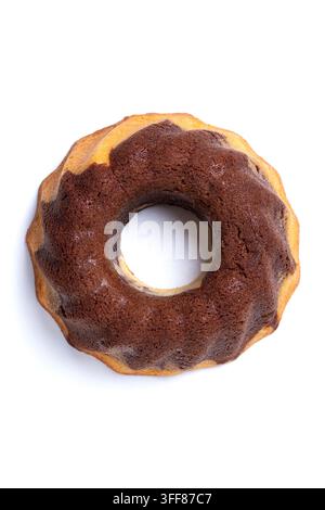 Marble bundt cake isolated on white background Stock Photo