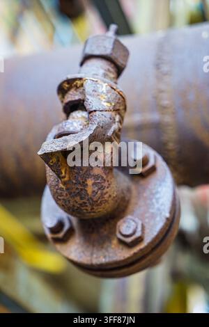 Worn out valve rusted corrosion Stock Photo
