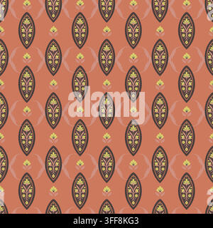 Classic Ethnic Medallion Print Interior Design Stock Vector