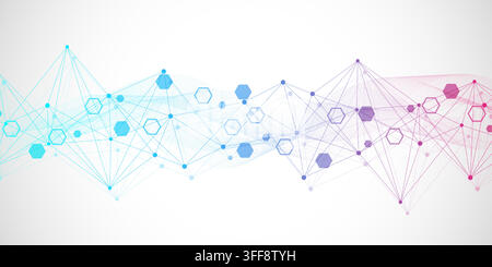 Global network connection website header or banner design. Abstract background with connecting dots and lines. Global business. Social network Stock Vector