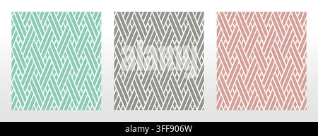 Set of abstract geometric patterns. Seamless vector backgrounds. Colored ornaments Graphic modern patterns Simple lattice graphic design Stock Vector