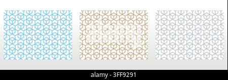 Set of abstract geometric patterns. Seamless vector backgrounds. Colored ornaments Graphic modern patterns Simple lattice graphic design Stock Vector