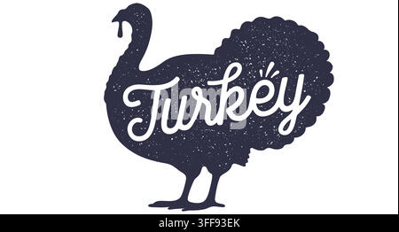 Turkey, lettering. Silhouette turkey, lettering Turkey Stock Vector