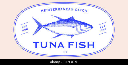 Tuna Fish, seafood, sketch Stock Vector