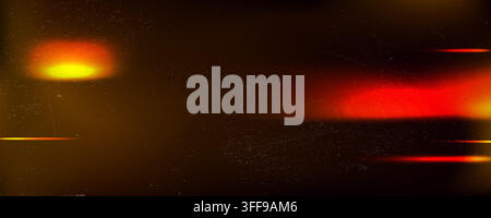 Vintage film light leak background with red orange burn glow, scratch texture, and analog grain effect. Overlay to create a nostalgic effect in the Stock Vector