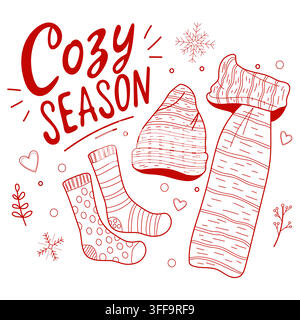 Cozy season poster Stock Vector