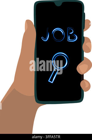Vector isolated illustration of job search. Stock Vector