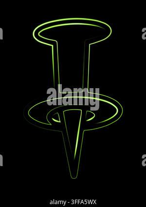 Pin icon in simple design with clear lines and basic shape Stock Vector
