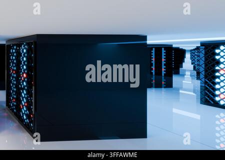Render 3d enterprise Data center and cloud technology concept three-dimensional illustration Stock Photo