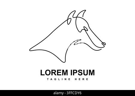 Dog head continuous line drawing logo This minimalist illustration is suitable for branding Stock Vector
