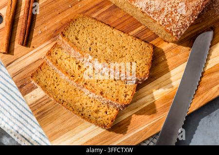 Sweet Homemade Apple Cider Loaf Cake with Cinnamon Sugar Stock Photo