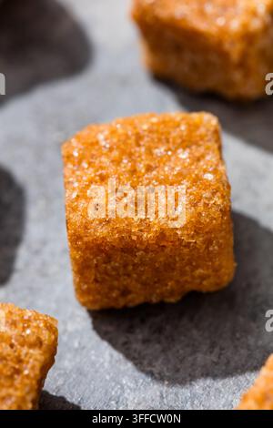 Raw Organic Cane Sugar Cube in a Bunch Stock Photo
