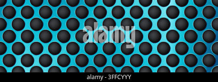 Red seamless perforated metal sheet realistic texture. Metal chrome grill plate with round holes. Modern design carbon radiator bg. Macro speaker radi Stock Vector