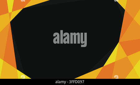 Black horizontal background with abstract yellow low poly shapes on each side featuring some copy space for text. Stock Vector