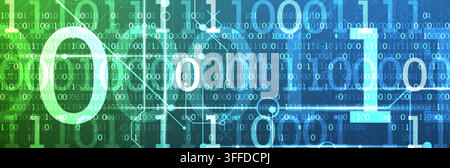 Abstract technology background with glowing binary code and digital numbers. Vector Stock Vector