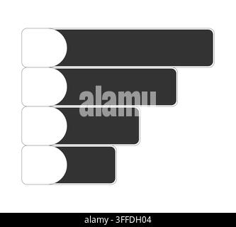 Horizontal bar chart ranking infographic black and white cartoon clipart Stock Vector
