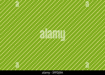 Green diagonal stripe seamless pattern vector background. Slanted dashed and solid lines texture for textile, apparel, and wrapping paper design. Stock Vector